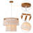 1-light Yellow Ochre Cotton Fringes Tiered Chandelier Ceiling Light