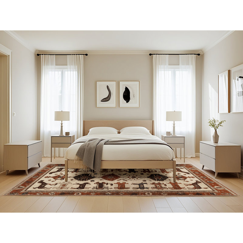 Tapis brun lavable à la machine, Rectangle de 5 pi x 8 pi