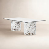 Oasis Glass Double Pedestal Dining Table