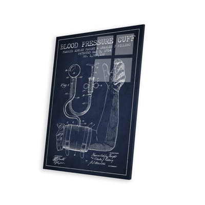 " Blood Pressure Navy Blue Patent Blueprint " by Aged Pixel