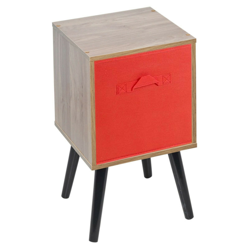Obannon 51cm H x 30cm W Wood Cube Bookcase, Oak/Red/Pine