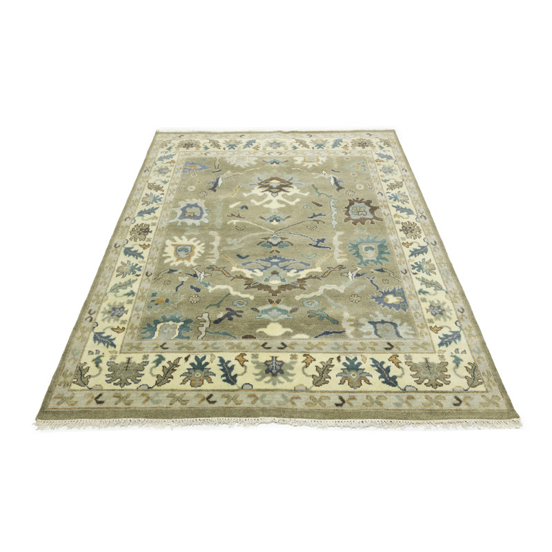 Tapis oriental floral en laine 8 x 10 Shavontae Performance