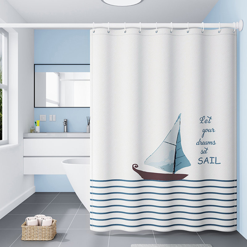 Rideau de douche avec crochets inclus