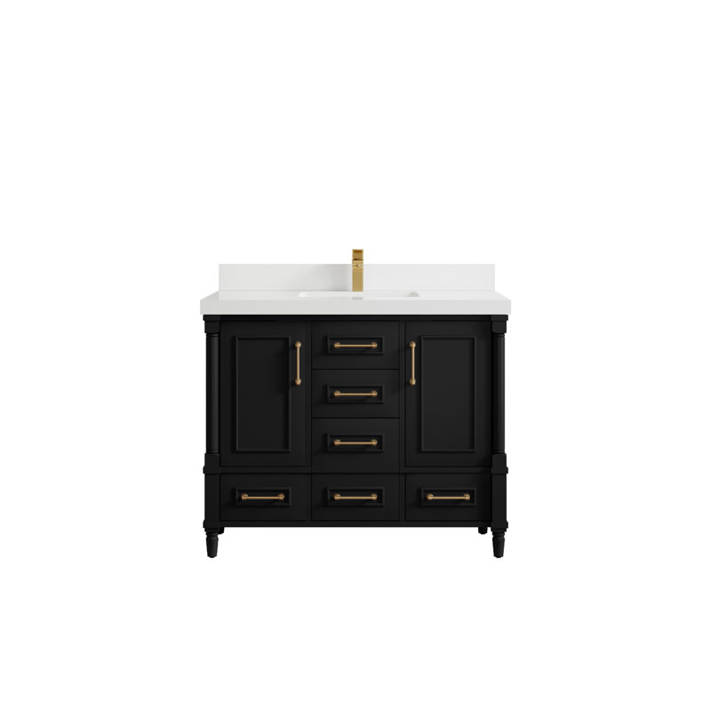 Aberdeen 42'' Single Bathroom Vanity with Top, White