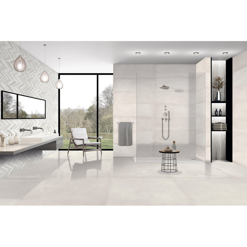 Carreau de céramique 10 po x 30 po Decor, Blanc