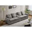 Canapé rembourré de 114 po avec console, 2 porte-gobelets et 3 ports USB câblés, canapé en tissu de lin moderne avec 4 coussins pour salon, appartement (4 places)-1830753169
