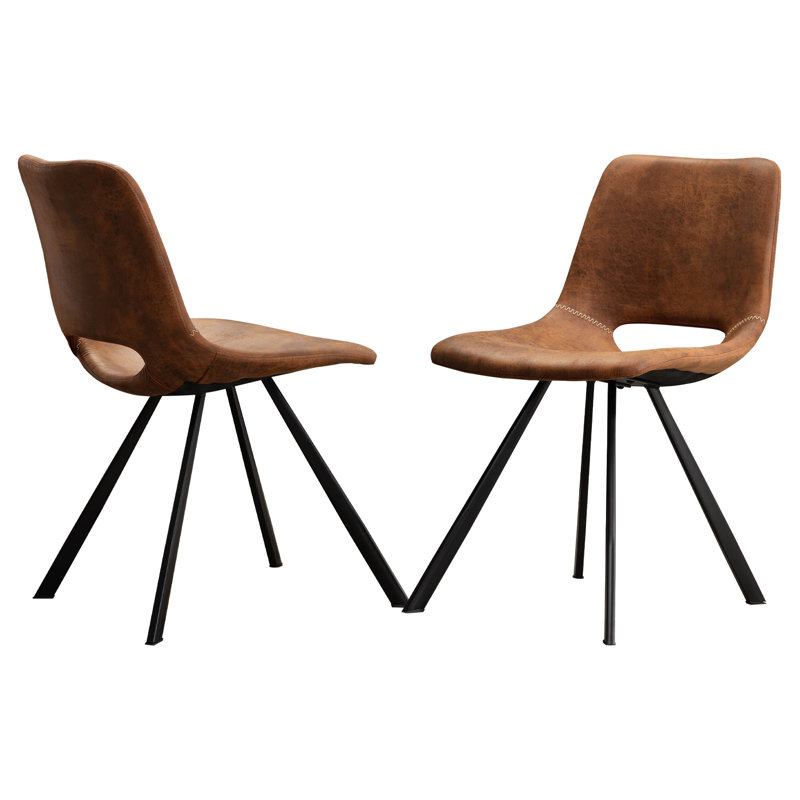 Chaucer Faux Leather Upholstered Dining Chair, Brown