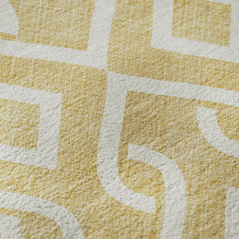 Premium Machine Washable Cerrito Gold Rug, Rectangle 1'8" x 2'6"