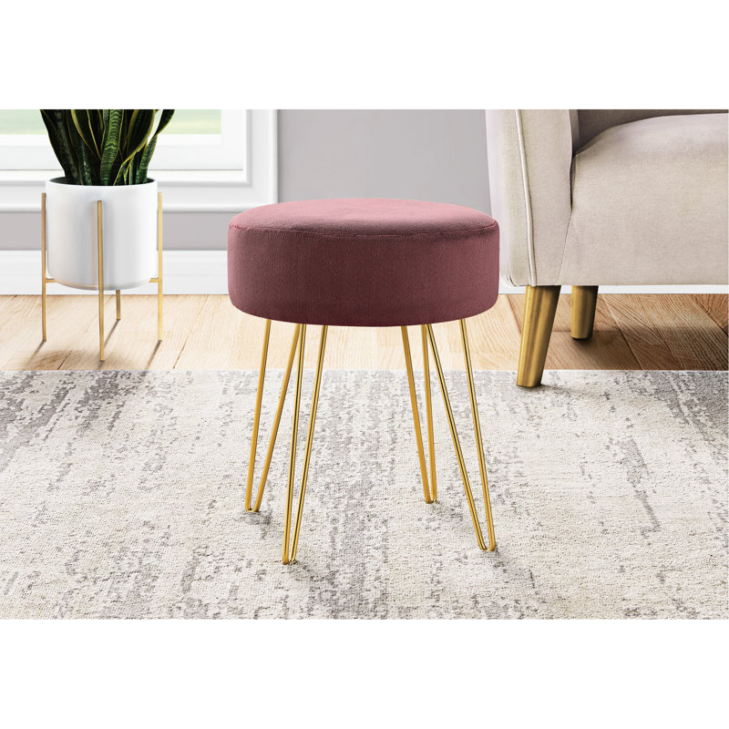 Tissu rose moderne avec pieds dorés - Repose-pieds pour plusieurs pièces Utilisation quotidienne confortable