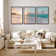 'Paradise' - 3 Piece Floter Frame Print Set on Canvas