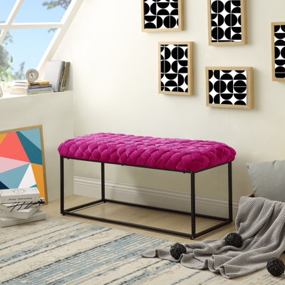 Banc rembourré en velours 39 po Gemma