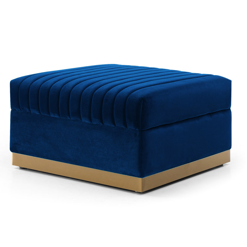 Velvet For Living Space - Modern Upholstered With Vertical Tufting Home Decoration Contemporary, Blue