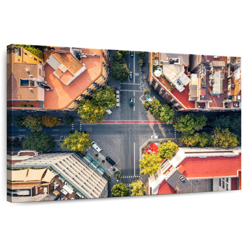 Intersection à Barcelone, H 8 po x l 12 po