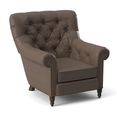 Fauteuil en cuir capitonné de 35,5 po de large Kirby