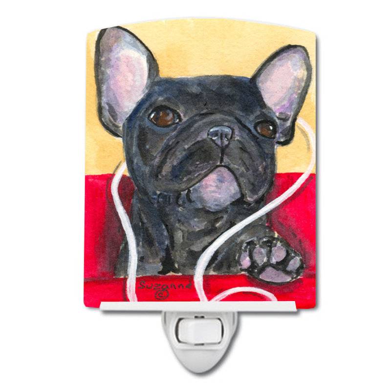Éclairage de nuit en céramique french bouledogue