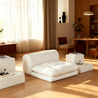 Modular Sectional Sofa,Chenille Boneless Folding Sofa Couch for Living Room/Bedroom/Guest Use/Home Office/Apartment,