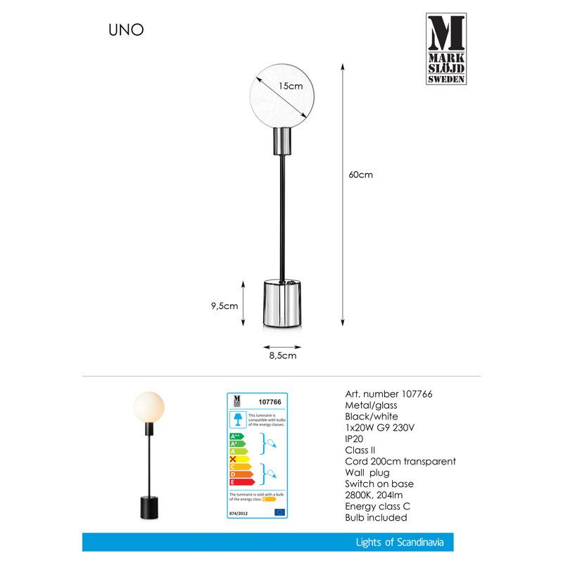 Ulysses Metal Buffet Lamp, Black