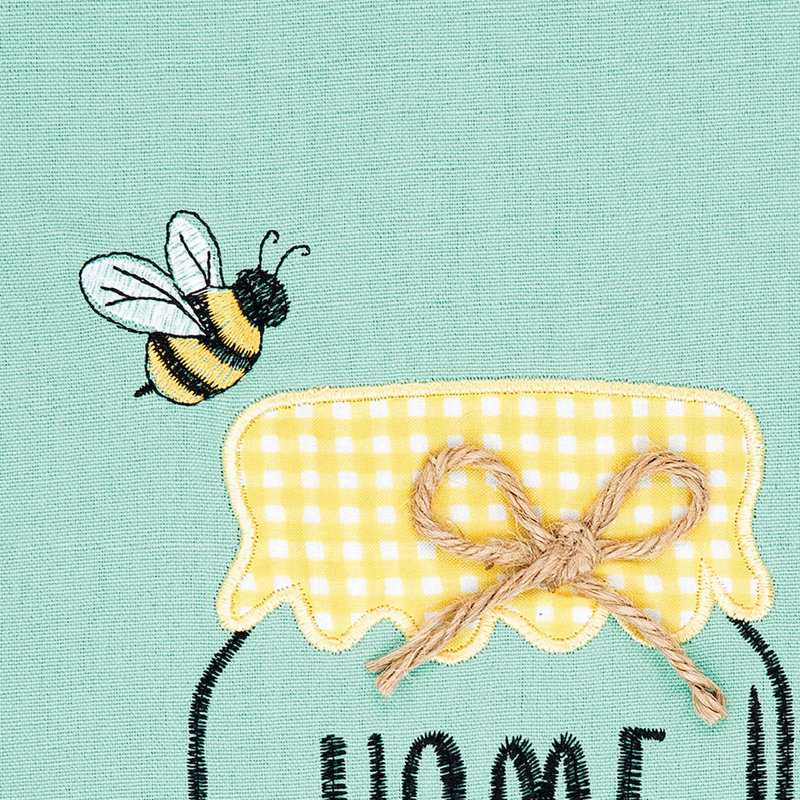 Serviette de cuisine en coton brodé Home Sweet Home