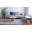 Tapis bleu à motif géométrique Mitzy-1556811192