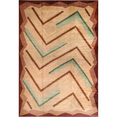 One-of-a-Kind Rectangle 19'4" X 29' 1920s Area Rug in Beige/Brown