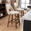 Upholstered Padded Counter Stools Armless Barstools With Wooden Legs For Kitchen Island Bar Counter-68018968