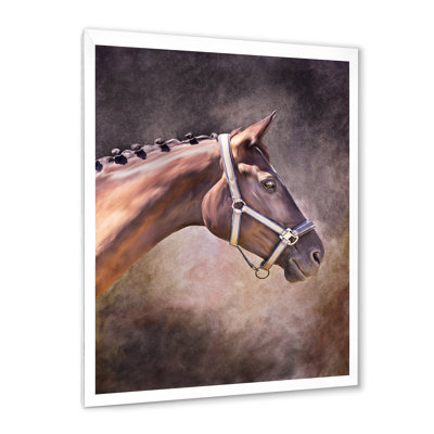 Portrait de cheval brun - Photographie sur toile
