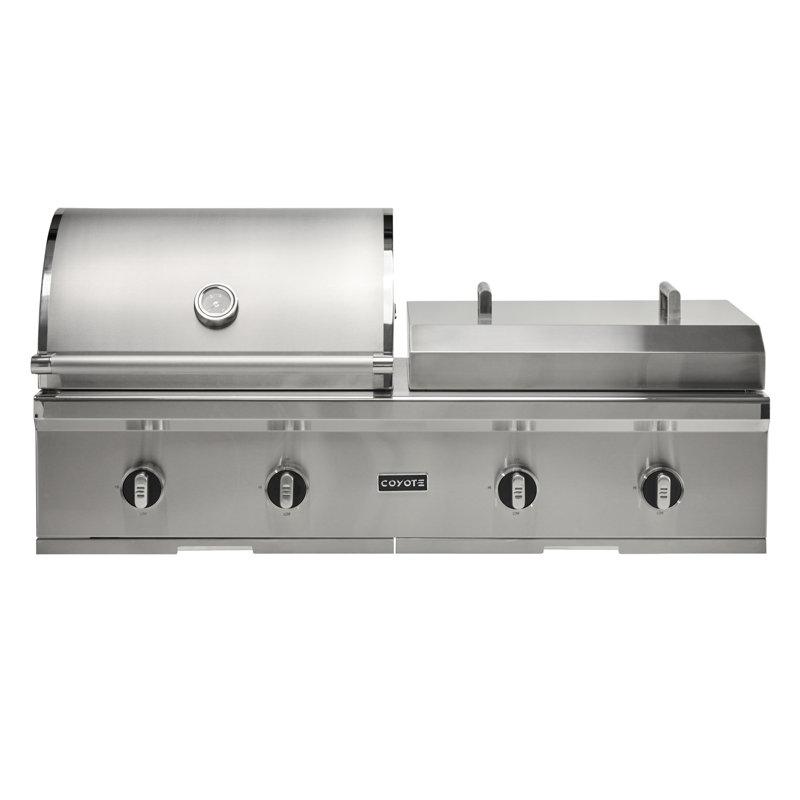 Coyote Outdoor 50" Natural Gas / Flat Top Combo Built-In NG Grill, Liquid Propane