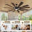 Large 12-blade Outdoor Windmill Ceiling Fan With Light And Remote, Dual-finish Blades, Ideal For Large Indoor & Outdoor Spaces Like Patio, Porch, Gazebo, Garage, Living Room-126011921-114394735-114394737