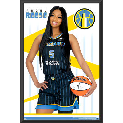WNBA Chicago Sky - Angel Reese 24 - affiche d'art encadrée en bois avec verre plexi