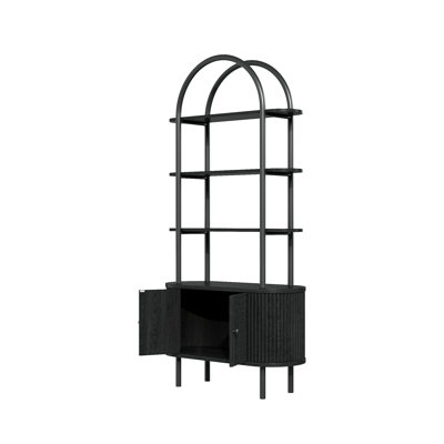 70.63" Arched Etagere Bookcase With Cabinet by 17 Stories