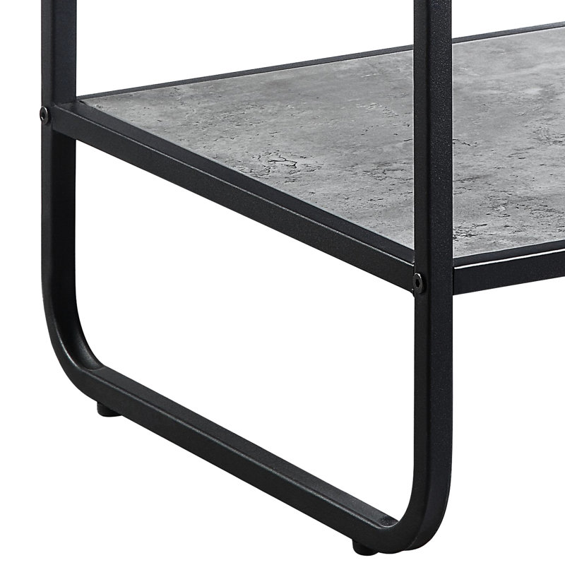 Table d'appoint contemporaine en béton et gris avec optimisation de l'espace de rangement