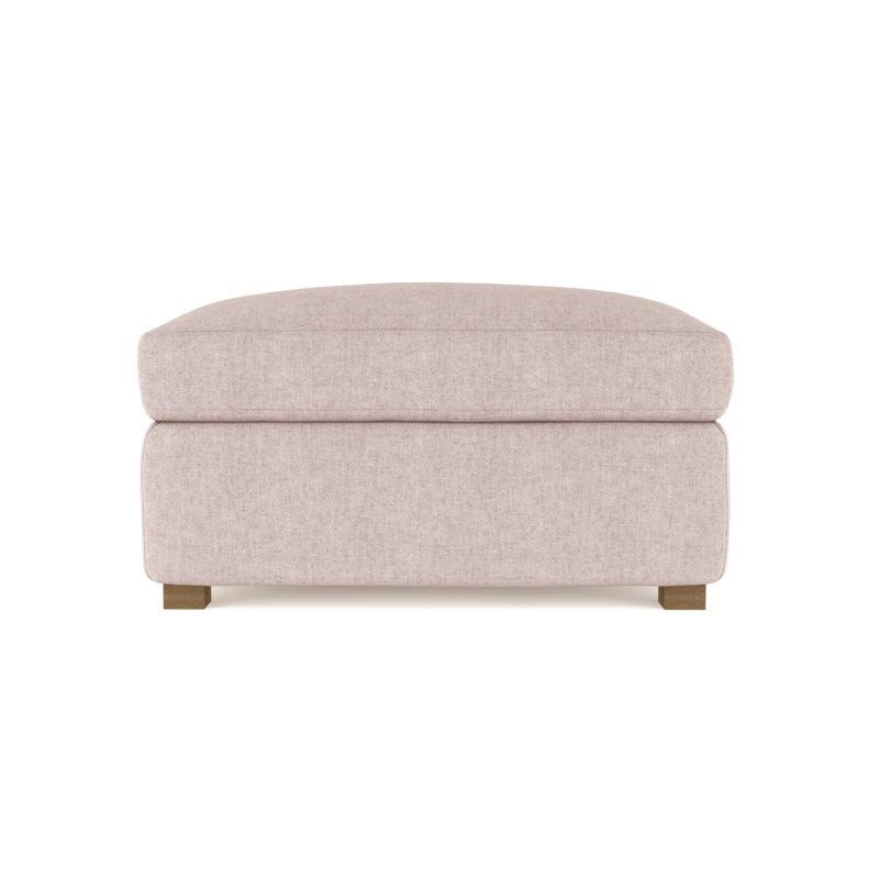 Repose-pieds Madison, Peluche velours rosé, Naturel