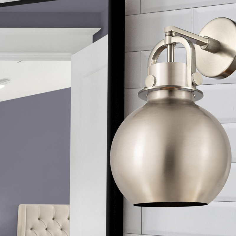 Aunson Armed Sconce, Satin Nickel
