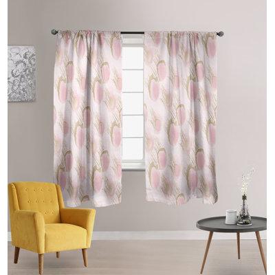 Paire de rideaux semi-transparents avec passe-tringle Abstract