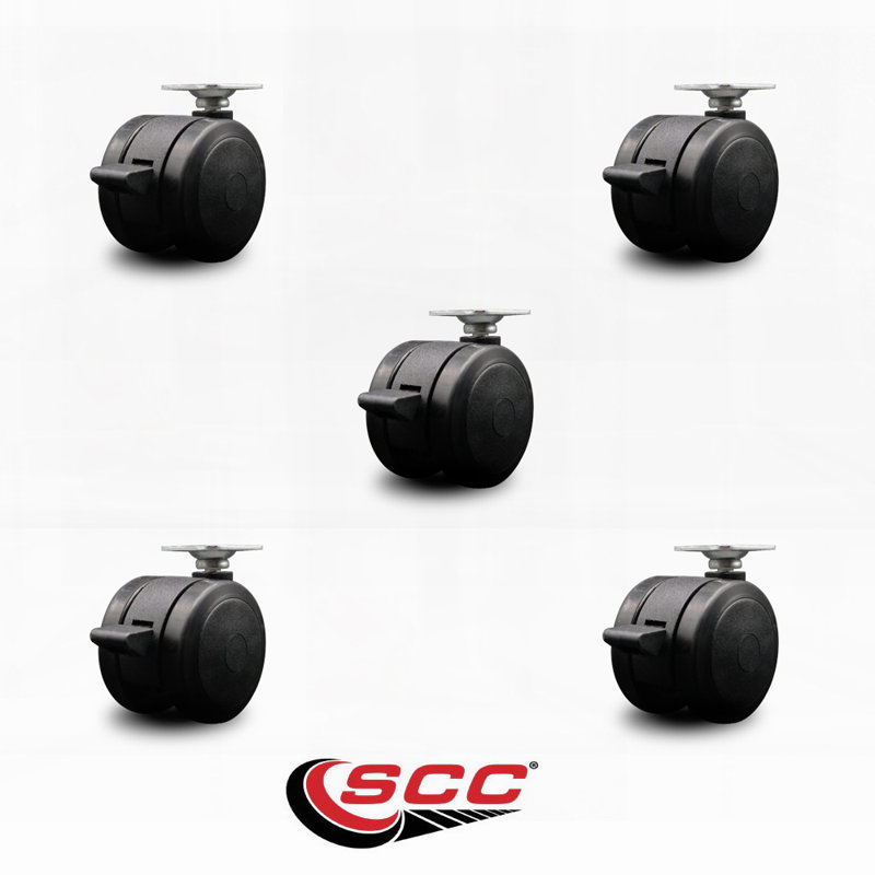 Ensemble de 5 roulettes noires 2 pouces