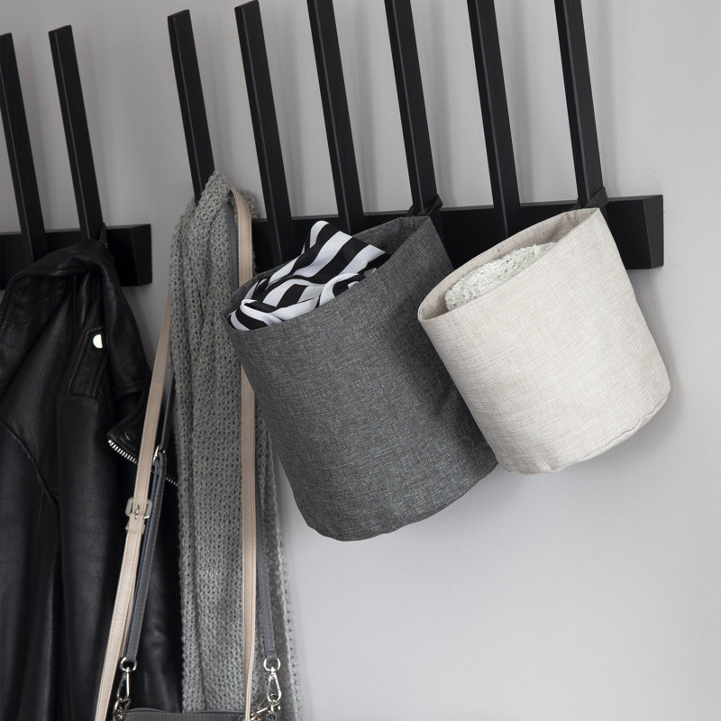 Bigso Small Soft Hang Around Hanging Storage Basket, 0.1" H x 6.7" W x 6.7" D, Gray