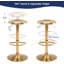 Ensemble de 2 tabourets de bar, tabourets de bar pivotants à hauteur réglable, tabourets de bar Airlift en métal, chaises de bar à hauteur de comptoir sans dossier pour la cuisine, salle à manger, pub, café-1089634142-1089634143