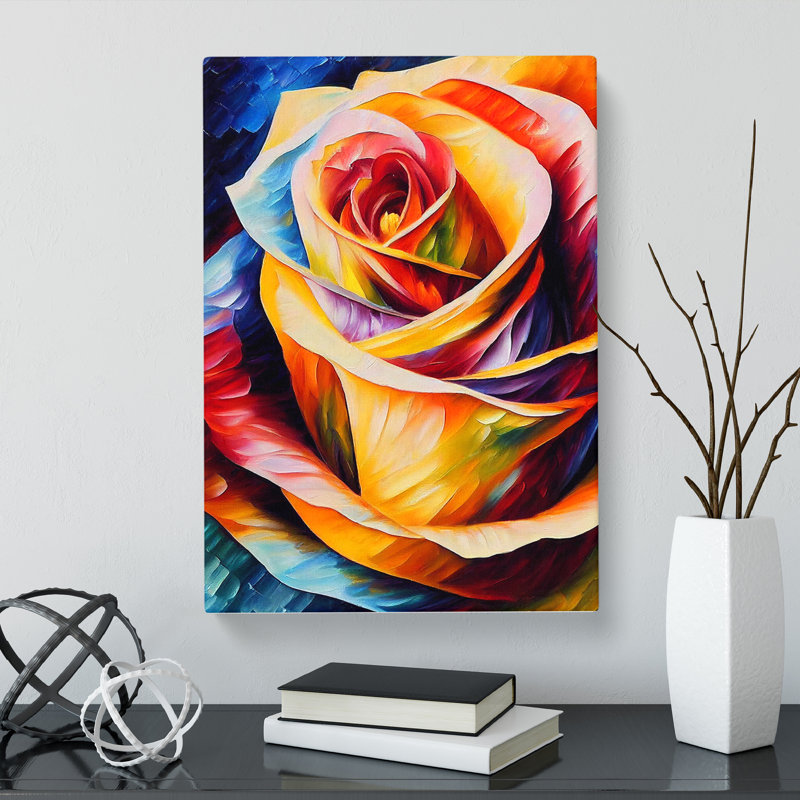 Tobia Rose Flower Painted Vol.1 - Wrapped Canvas Print, 76cm H x 50cm W x 3cm D