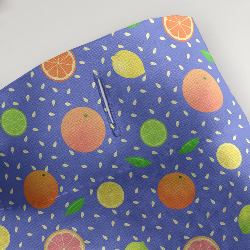 Rideau de douche simple Citrus fruit, Bleu