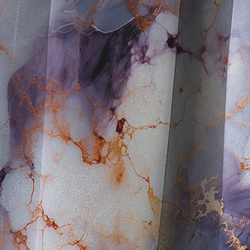 Enchanted Light Marble Mist I - rideau occultant en marbre abstrait - 1 panneaux, L 52 po x L 95 po