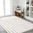 Pele Modern Geometric Dot Shag White/Gray Rug-714429309