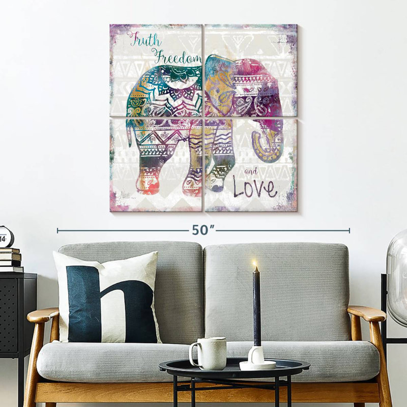 Brampt Boho Elephant Love, 32" H x 32" W