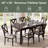 6 - Person Farmhouse Rectangular Solid Wood Dining Set, Brown-1439732406-1439732404