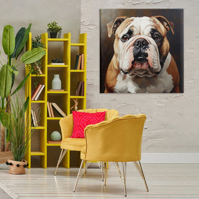 Stoic Bulldog Portrait Canvas, design by Tom Crehan