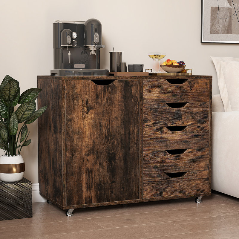 78cm Wide 5 -Drawer Mobile File Cabinet