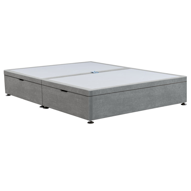 Kalsum Divan Bed Base, Casino SIlver, Side Open Ottoman Base, Small Double (4')