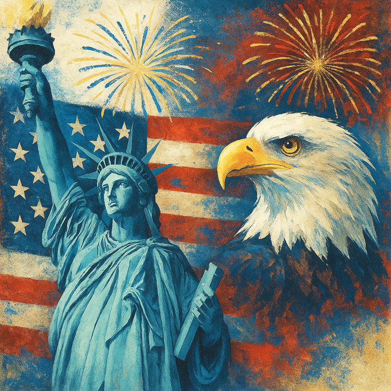 Art mural sur toile Liberty & Freedom, H 12 po x l 12 po