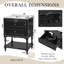 Meuble-lavabo de 24 po au design rétro avec lavabo en céramique standard, noir, 2 tiroirs et tablette ouverte, disposition de plomberie personnalisée, facile à nettoyer-130830792-130830797