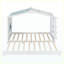 Lit simple simple avec lit gigogne simple et tablettes de rangement latérales, blanc
