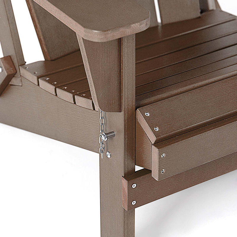 Chaise Adirondack pliante en plastique Hyginos, Marron